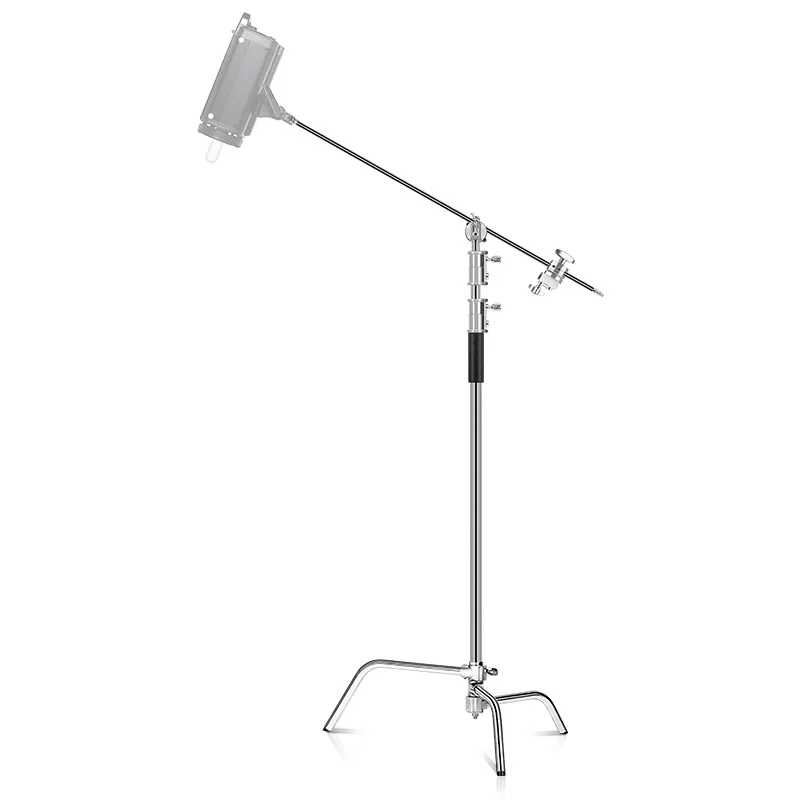 Metal 8.5ft/260cm Adjustable Reflector Stand with 3.5ft/107cm Holding Arm and 2 Pieces Grip Head for Photography Studio light