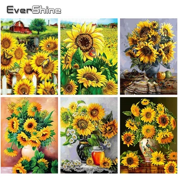 

Evershine Diamond Painting Sun Flower Full Square Drill Cross Stitch Mosaic Crystal Embroidery Full Set Craft Home Decoration