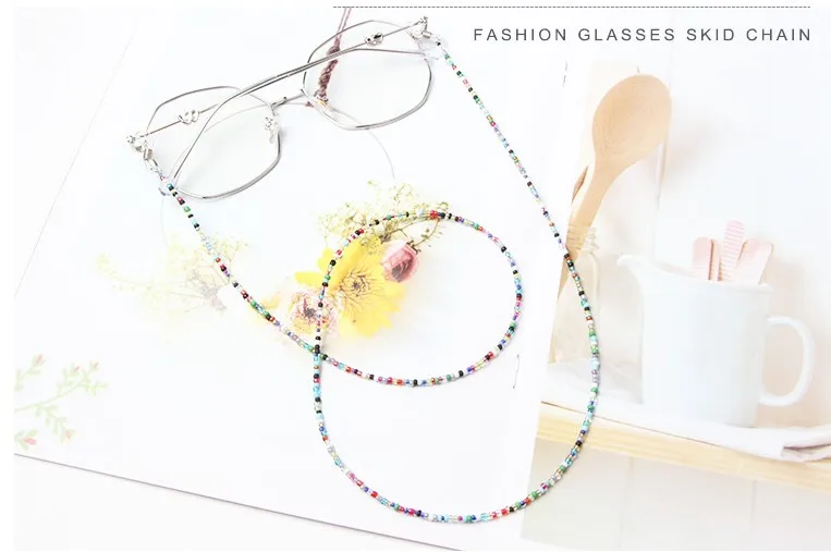Eyewear accessories colorful eyeglasses chain pure manual Bohemia beads glasses anti-skid rope | Аксессуары для одежды