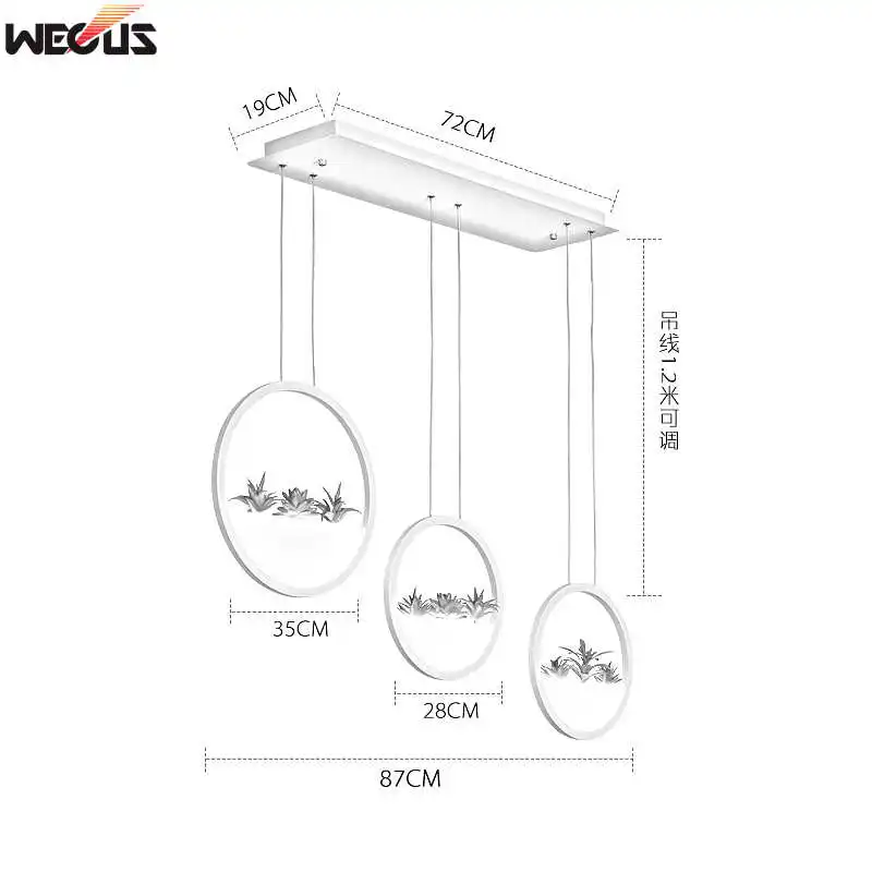 WECUS) подвесные светильники для скандинавского ресторана, креативные подвесные светильники для бара, простые современные светильники для украшения растений Кофейня - Цвет корпуса: 720x190MM