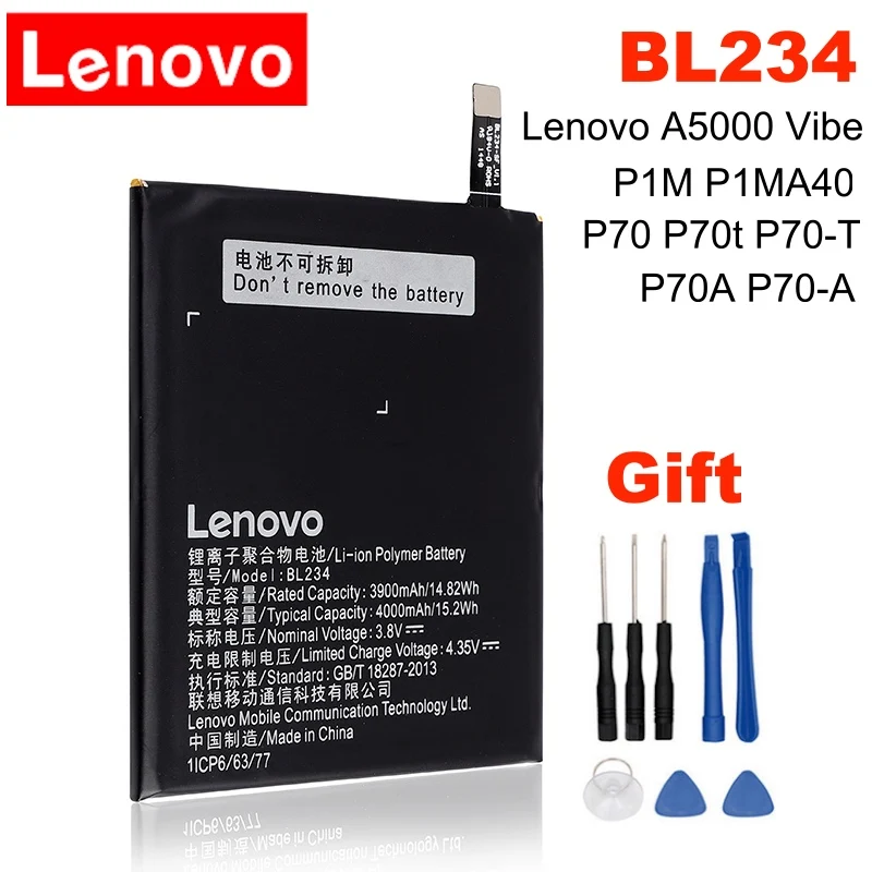 LENOVO BL234 новая Оригинальная батарея для Lenovo A5000 Vibe P1M P1MA40 P70 P70t P70-T P70A P70-A с