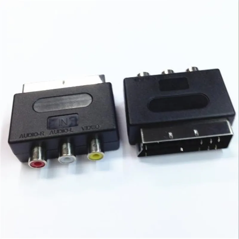 Адаптер штекер SCART штекер-3 RCA разъем A/V адаптер конвертер для ТВ DVD VCRsVOSOSCART головка