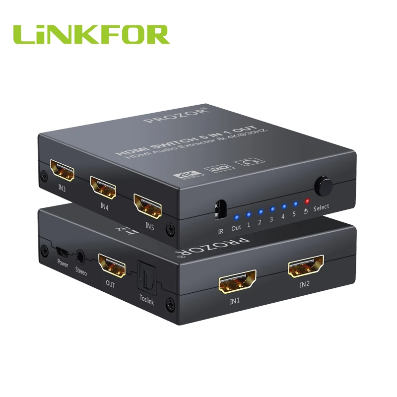Аудиоконвертер LiNKFOR 5 х1 HDMI переключатель с аудио экстрактором ИК пультом