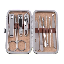 10 шт. практичный Многофункциональный Маникюрный Инструмент инструменты маникюрный набор кутикулы с чехлом для педикюра из нержавеющей стали машинка для стрижки ногтей