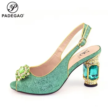 

Latest Green Color Nigerian Women Sandals for Party Nigerian Women Wedding High Heels Women Lady Wedding Shoes