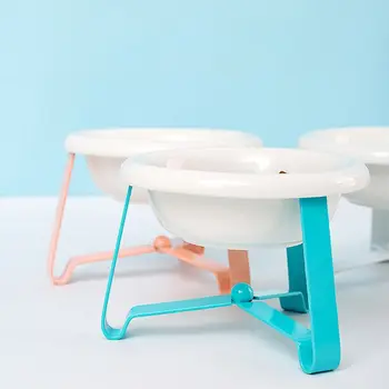 

Dog Cat Bowl,Ceramic Pet Bowl with Non-Slip Plastic Stand,Water Bowl Dish