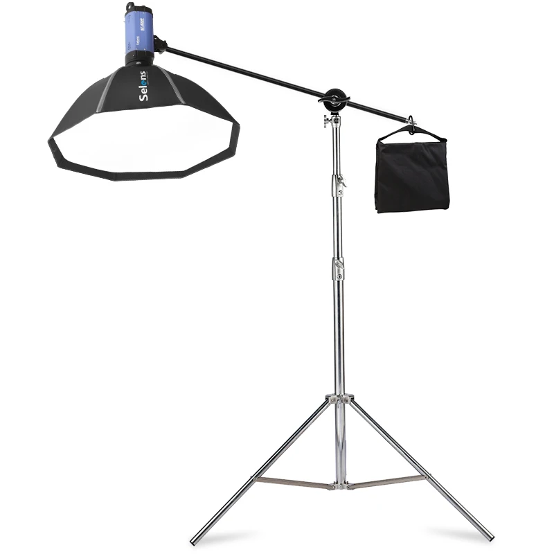 Selens 2.1/2.8/4M Multifunctional Stand Stainless Steel Foldable Tripod for Studio Softbox Light Mic Photography Equipment