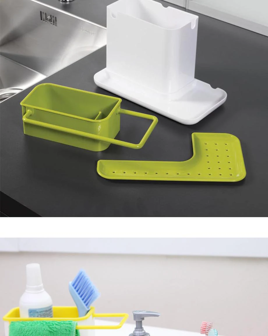 Многофункциональные пластиковые полки для хранения и кухонный Органайзер Отделка Полка для ванной креативная губка чистые кухонные аксессуары