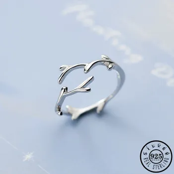 

Trendy Girls 925 Sterling Silver Irregular Tree Branch Shape Ring Adjustable Open Knuckle Finger Rings Jewelry for Women