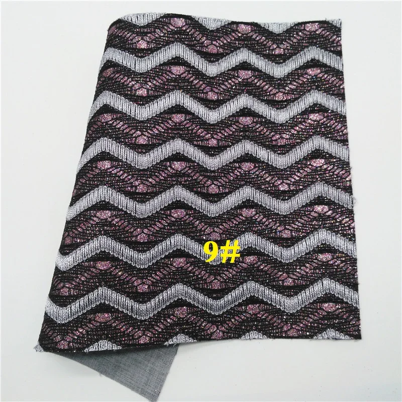 Glitterwishcome 21X29 см A4 размер винил для бантов блестящая ткань, флокирование стрелка волна кожа ткань листы для бантов, GM523A - Цвет: 9