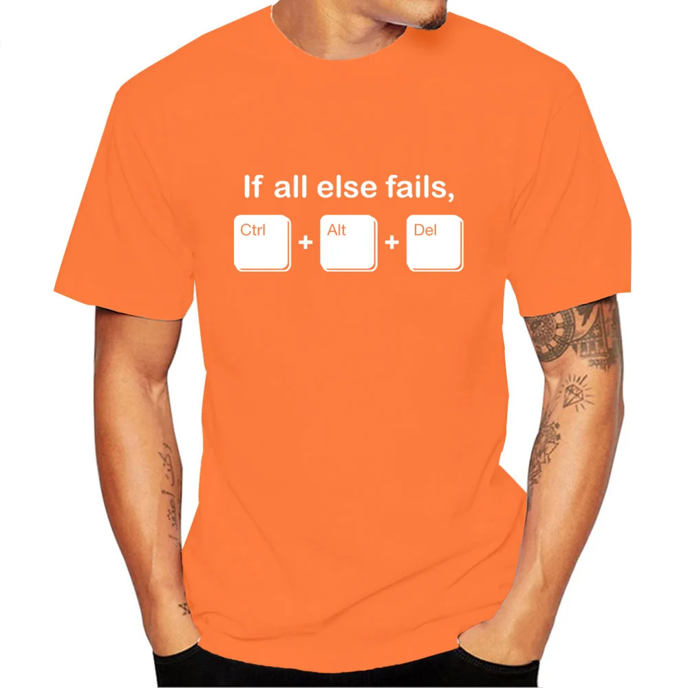 J233-MSTOG- Новая летняя забавная футболка с надписью If All Else Fails CTRL ALT DEL Tech support Geek, мужские футболки, модные повседневные футболки с коротким рукавом - Цвет: J233-MSTOG-