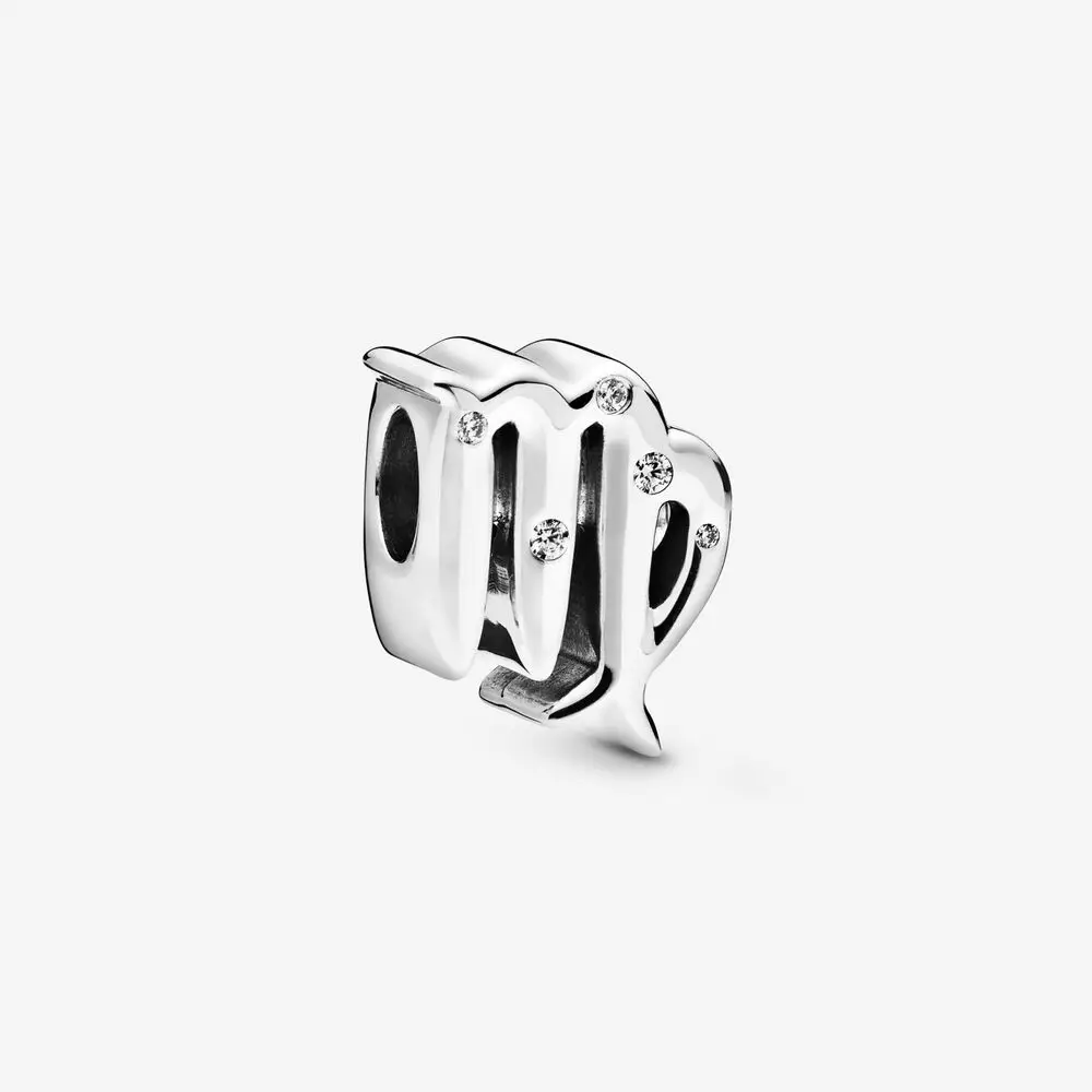 

2020 NEW 100% 925 Sterling Silver Sparkling Virgo Zodiac Charm Silver fit Original Pandora Bracelets Jewelry Women Birthday Gift
