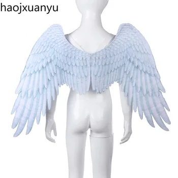 

Christmas Birthday Gift Cosplay Black White Angel Wings Carnival Mardi Gras Halloween Costume for Boy Girl Child