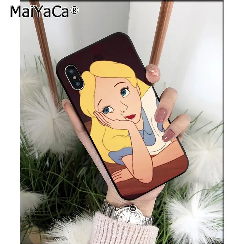 Мягкий силиконовый чехол для телефона MaiYaCa Alice in Wonderland Cheshire Cat из ТПУ для iPhone 8 7 6 6S Plus X XS MAX 5 5S SE XR Mobile Cover