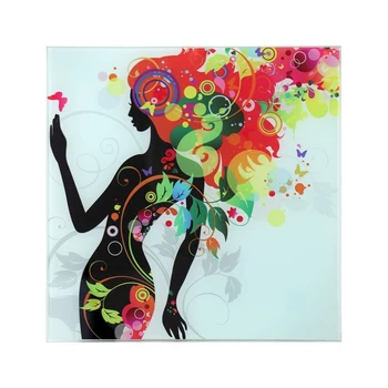

Painting on glass "Girl in flowers" leaves