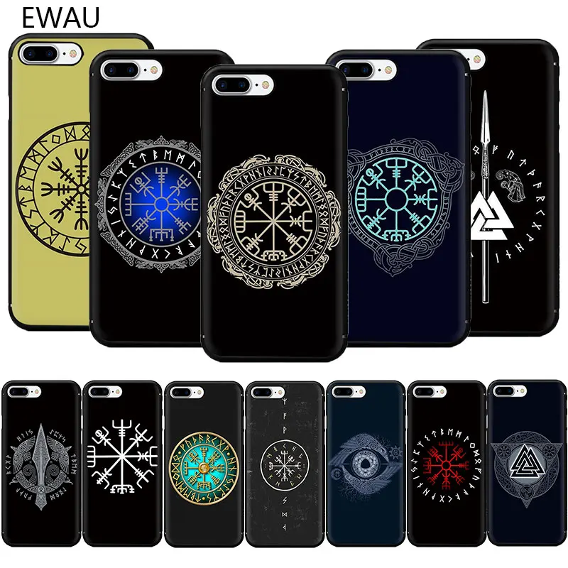 EWAU Viking Vegvisir Odin скандинавский Мягкий ТПУ чехол для телефона iPhone 5 5S 6 6s 7 8 Plus X XR XS MAX