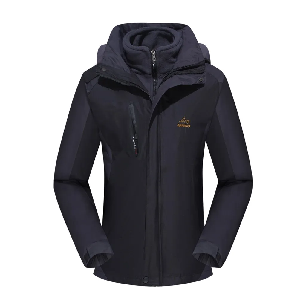 

Winter Jacket Men Hooded Detachable Waterproof Jacket Windbreaker Sport Outdoor Coat Softshell Warm Fleece Jacket Corta Vento