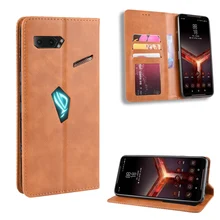 Роскошный тонкий кожаный чехол-книжка в стиле ретро на магните для ASUS ROG Phone 2 ZS660KL, чехол-книжка, кошелек, подставка для карт, мягкий чехол, чехлы для телефонов