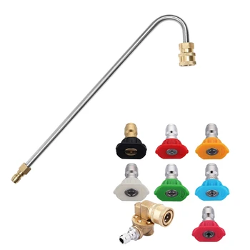 

1 Pcs Washer Gutter Rod Cleaner Wand Attachment Washer Gutter Rod & 1 Set Pressure Washer Accessories Kit