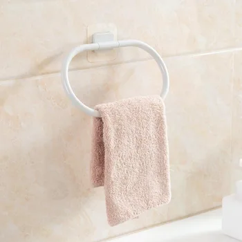 

Towel Ring ABS Towel Holder Rack Bathroom Kitchen Organizer Hanging Towel Bar Storage Rack Self Hanger Bathroom Accessories