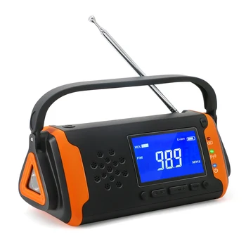 

Solar Cranking Emergency Radio Self Powered AM/FM/WB SOS Alarm Flashlight Portable Weather Radio Receiver Bright Lighting