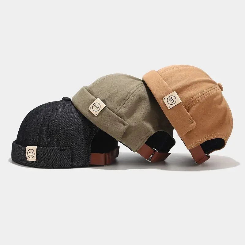

Beanie Hat New Style Cotton Four Seasons Paragraph Cowboy Sailor Retro Student Rogue Cap Male Tide Men's Street Cool Hip Hop Hat