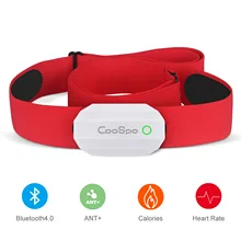 Coospo-Monitor de ritmo cardíaco, correa de pecho roja, Sensor inalámbrico BLE4.0 ANT + para Polar Wahoo Garmin Zwift Endomondo IpBike FITIV