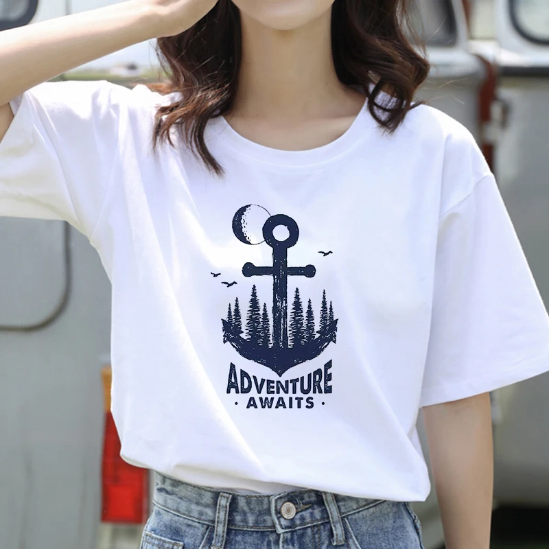Graphic tees tops Environmental protection theme T-shirts women funny t shirt white Tops casual short Camisetas Mujer_T-Shirt