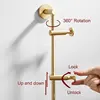 Solid Brass Coat Rack Free Adjustment, Wall Mount Coat Hooks with 3/4/5/6 Hooks for Hats, Scarves, Clothes Handbags ► Photo 3/6