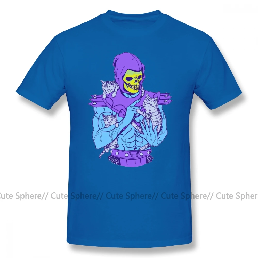 He Man, футболка Skeletor, Masters Of The Meowniverse, 100 хлопок, летняя футболка, забавная Мужская футболка с принтом, 4xl - Цвет: Blue