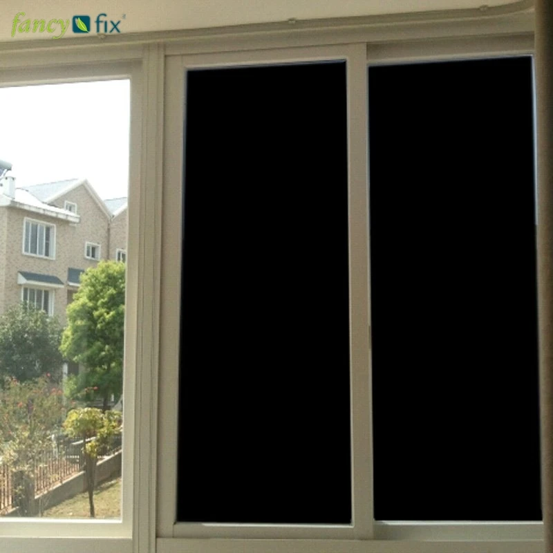 Blackout Window Film Frosted Privacy Heat Control All Black Glass Sticker 100% Light UV Block Window Vinyl 75cm Width window film window privacy film window sticker