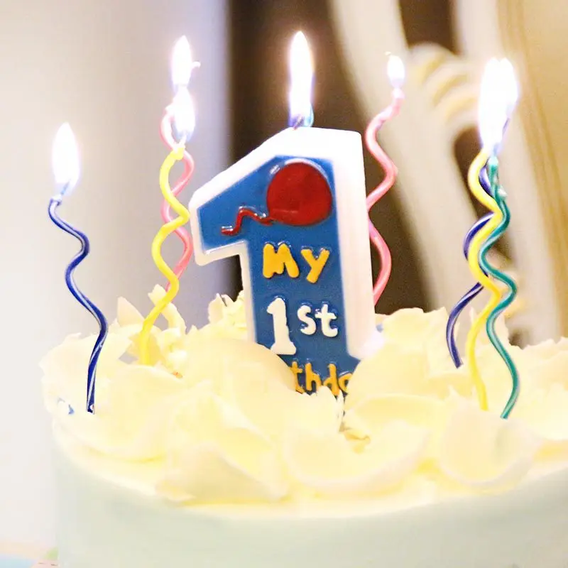 2 комплекта = 16 шт.! Длинные восковые спиральные художественные свечи разноцветные Настольные Свечи для торта на день рождения Свадебные украшения плавающие свечи