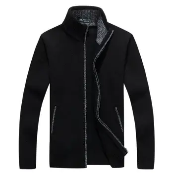 

Hot 2020 Winter Thick Men's Knitted Sweater Coat Cardigan Fleece Full Zip Male Causal Plus Size Clothing