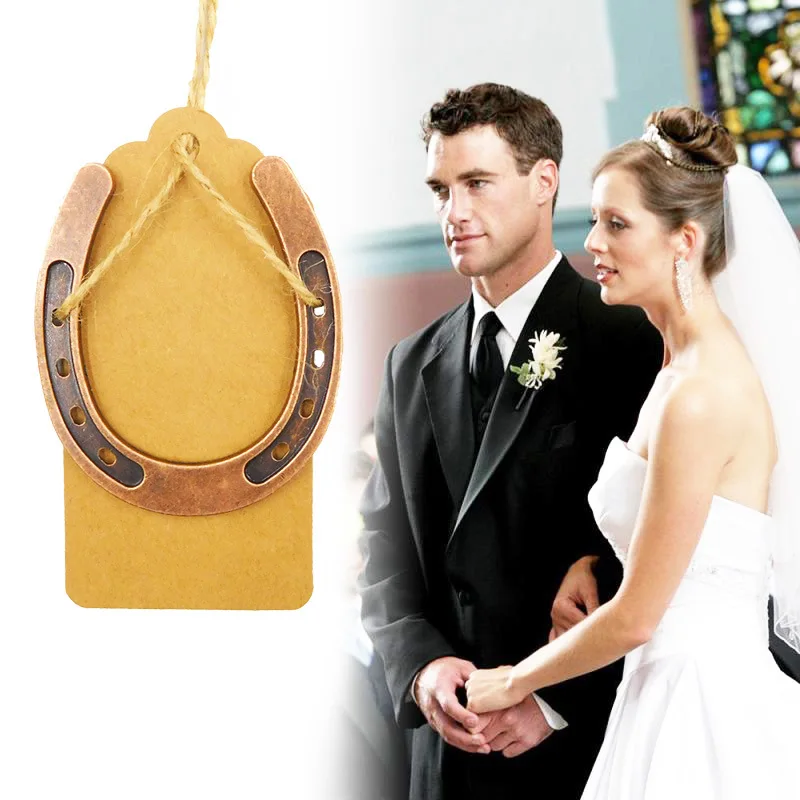 

100Pcs/Lot Lucky Gift Metal Horseshoe Wedding Favors for Guest Birthday Anniversary Souvenir Barn Wedding Party Supplies