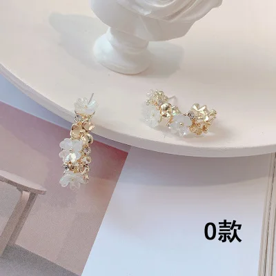 O Silver needle AOMU, простые, модные, классические, жемчужные, стразы, с петлей, серьги-кольца для женщин, золотой цвет, рок, круглые, круглые, серьги-кольца, вечерние, подарки - Окраска металла: O Silver needle