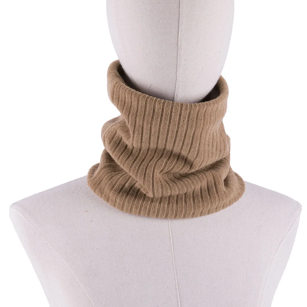 Winter Neck Warmer Fleece Men Women knitted Mask Neck Cover Tube Head Scarf For Cycling Skiing Hiking Bandana - Цвет: Khaki