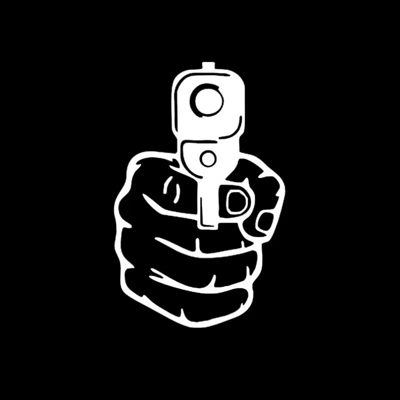 KOSOO креативная наклейка для автомобиля с пистолетом, Виниловая наклейка для автомобиля, украшения, аксессуары - Название цвета: white