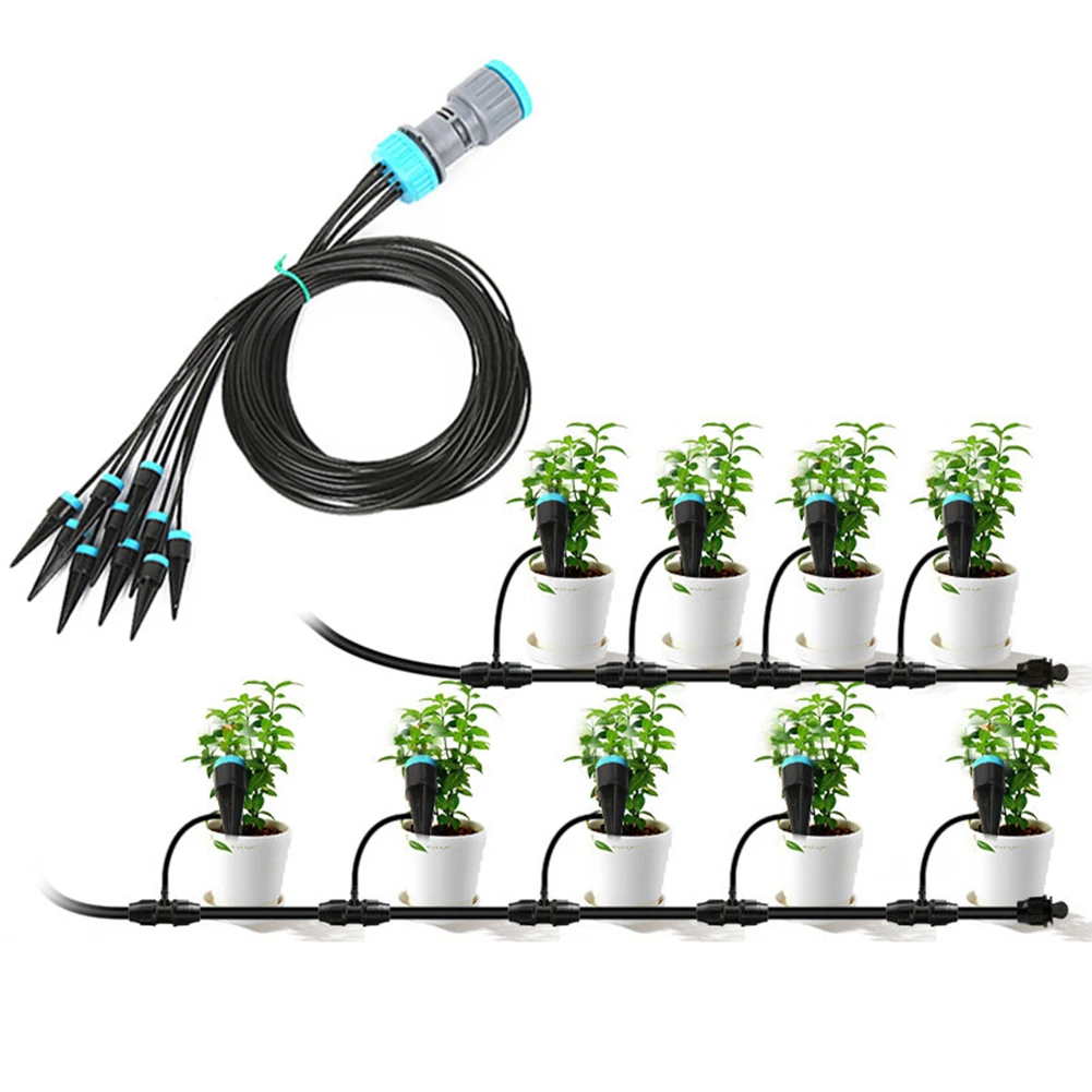 Garden Irrigation System 10 Head Permeating Automatic Watering Device Adjustable Greenhouse Plant for Flowerpot | Дом и сад