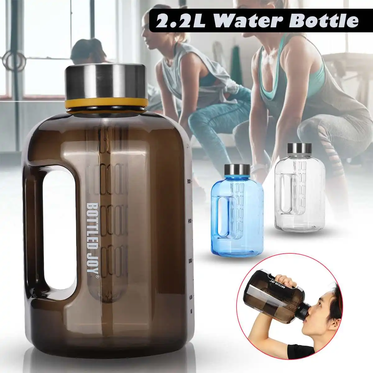 2.2L бутылка для воды для заварки фруктов, без бисфенола, бутылка для воды, бутылка для тренажерного зала, посуда для напитков из нержавеющей стали, подарочные товары для путешествий для взрослых