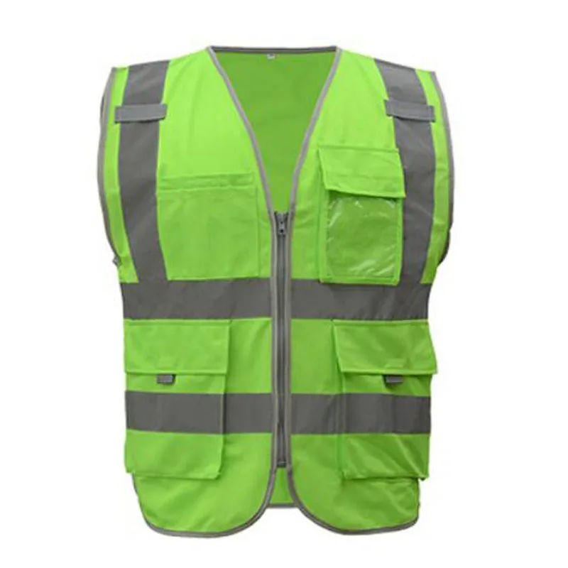 Светоотражающий жилет безопасности строительный жилет безопасности одежды Рабочий жилет мульти карман черный жилет - Цвет: Green