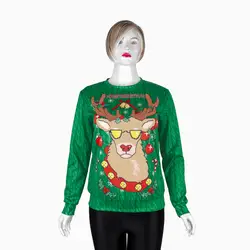 Рождественская Снежинка Лось печати с длинными рукавами Топы Кофты блузка с коротким рукавом с капюшоном свитер платье корейский Wweatshirt