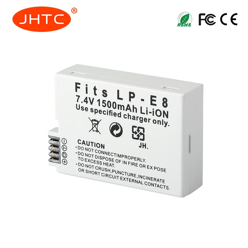 Аккумулятор JHTC 1500 мАч для Canon EOS 550D 600D 650D 700D X4 X5 X6i X7i T2i|lp e8|lp e8 batterybattery lp |
