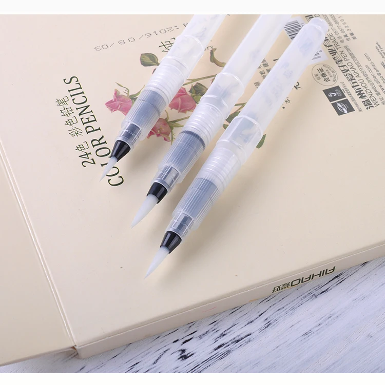 3/6 Pieces Portable Paint Brush Water Color Brush Pencil Soft Watercolor Brush Pen for Beginner Painting Drawing Art Supplies