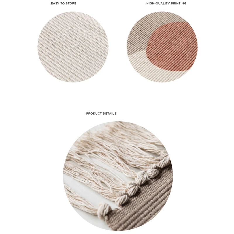 Us 24 66 33 Off Canvas Rug Morandi Mix Colors Oblong Carpet With Tassel Area Rugs Macrame Kitchen Rug Badroom Floor Mats Nordic Chic Room Decor In