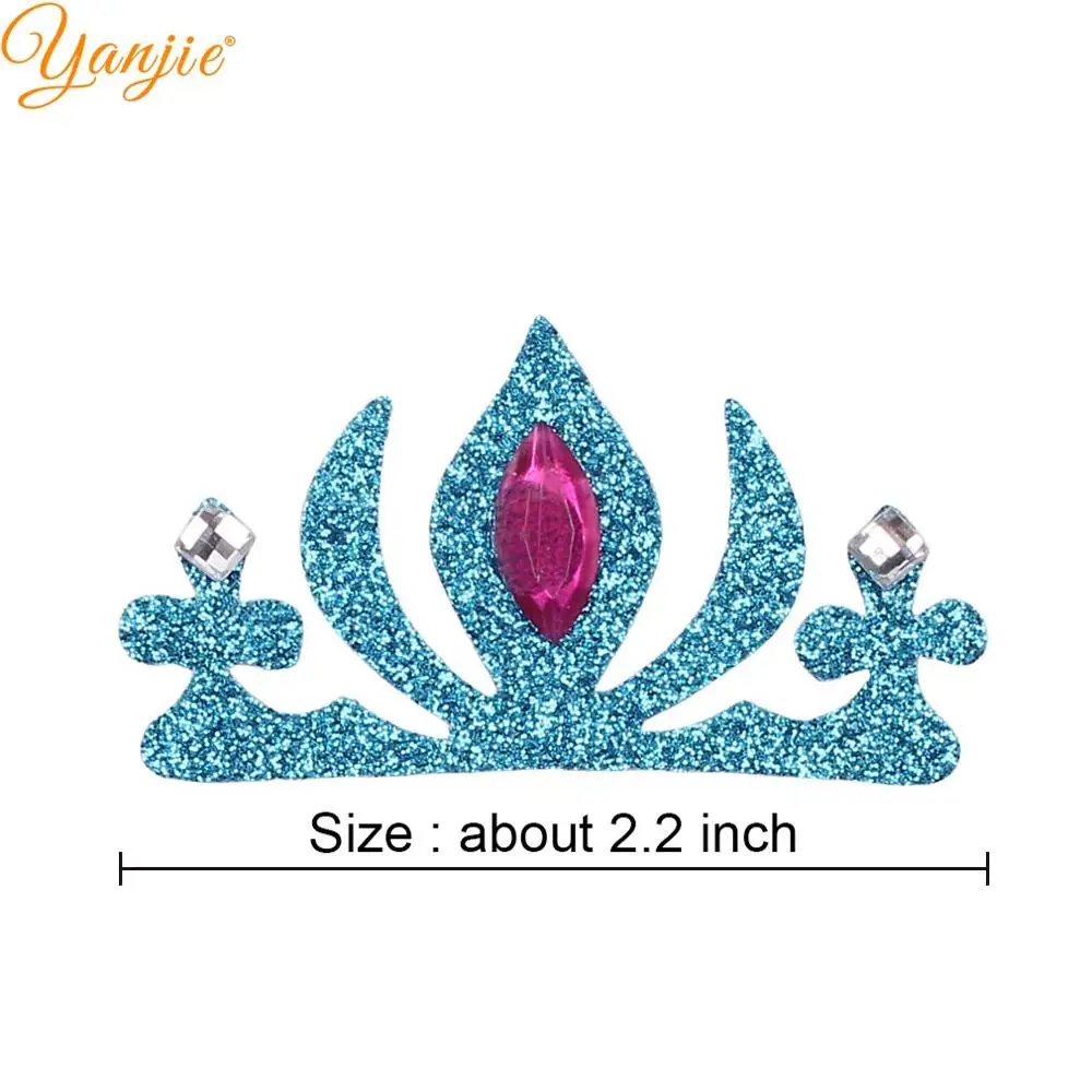 20pcs/lot Glittler Crown Hair Accessories For Women Fairy Felt Pads DIY Girls Haar Accessoires Party Decoration Retro Hairband
