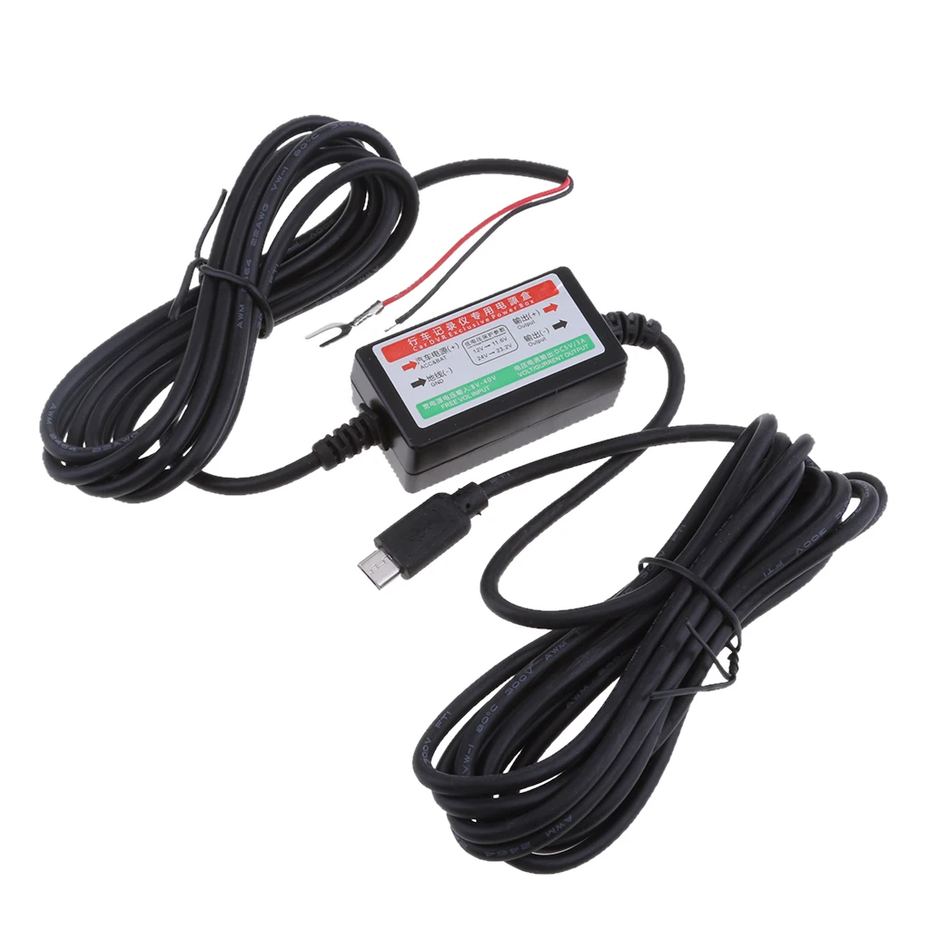Micro USB Cable Car Charger For Camera Recorder DVR Exclusive Power Box 3A