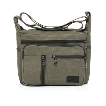 

LJL-Men's Canvas Shoulder Bag Casual Fashion Simple Wild Messenger Bag