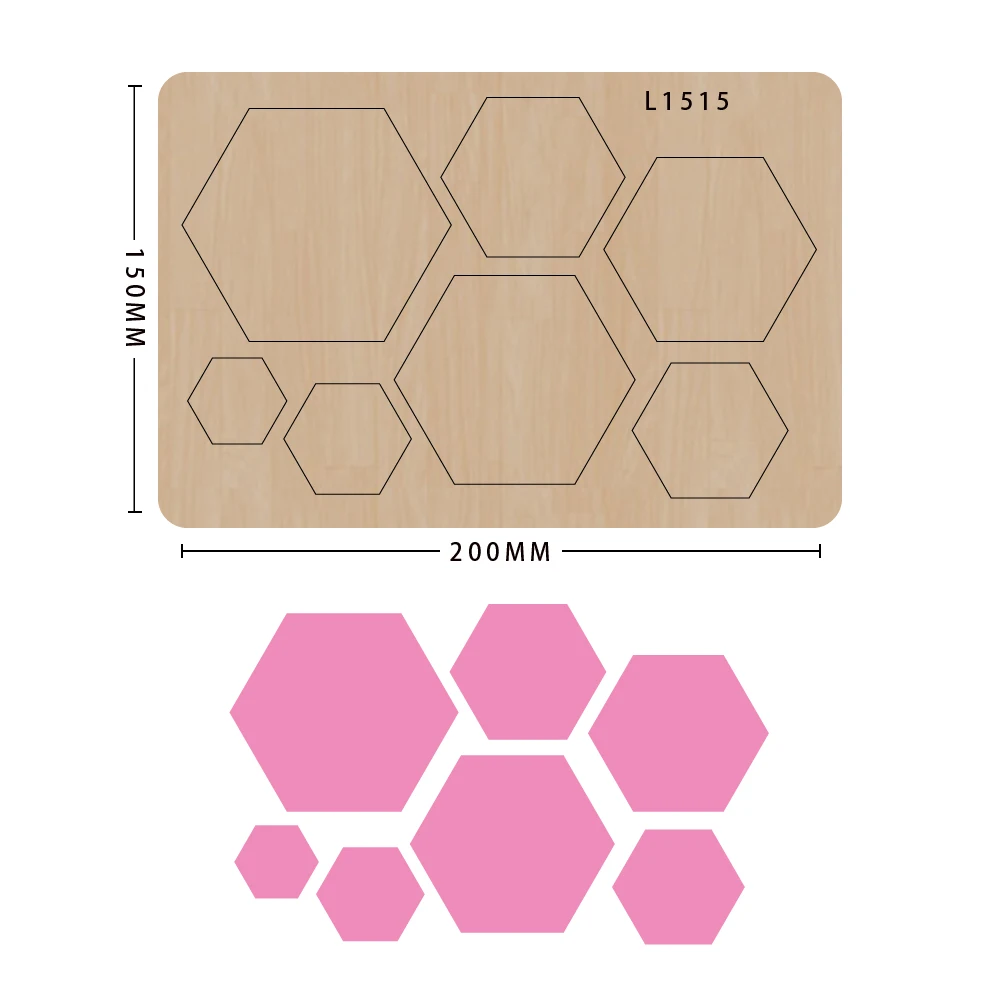 Hexagon Wood Moulds Die Cut Scrapbook Diy Handmade Crafts Making Decor