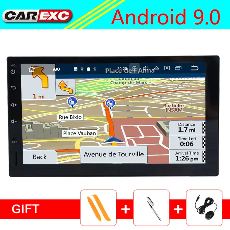 2 Din Android 9 0/9 автомобильный DVD Универсальный WIFI GPS BT OBD DAB + навигация Радио USB