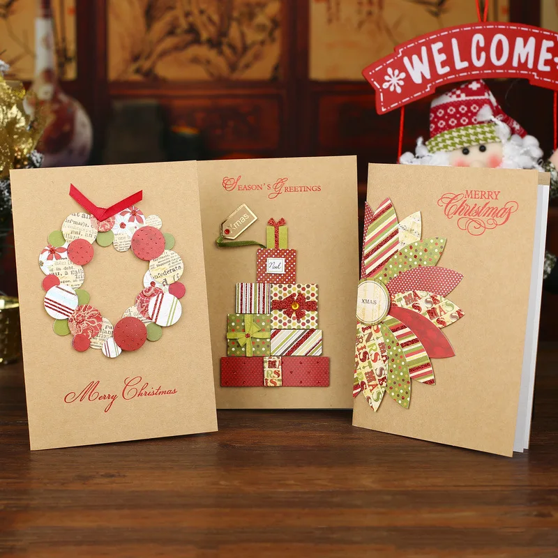  B-Christmas Cards 3D Greeting Cards Holiday Wedding Birthday Invitation Card Folding Postcard Gift  - 4.00029E+12